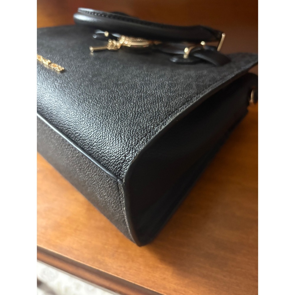 Michael‎ Kors Hamilton Signature Coated Canvas Satchel Black Lock Bag - Picture 7 of 9
